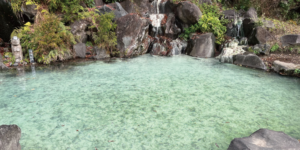 温泉が湧く池